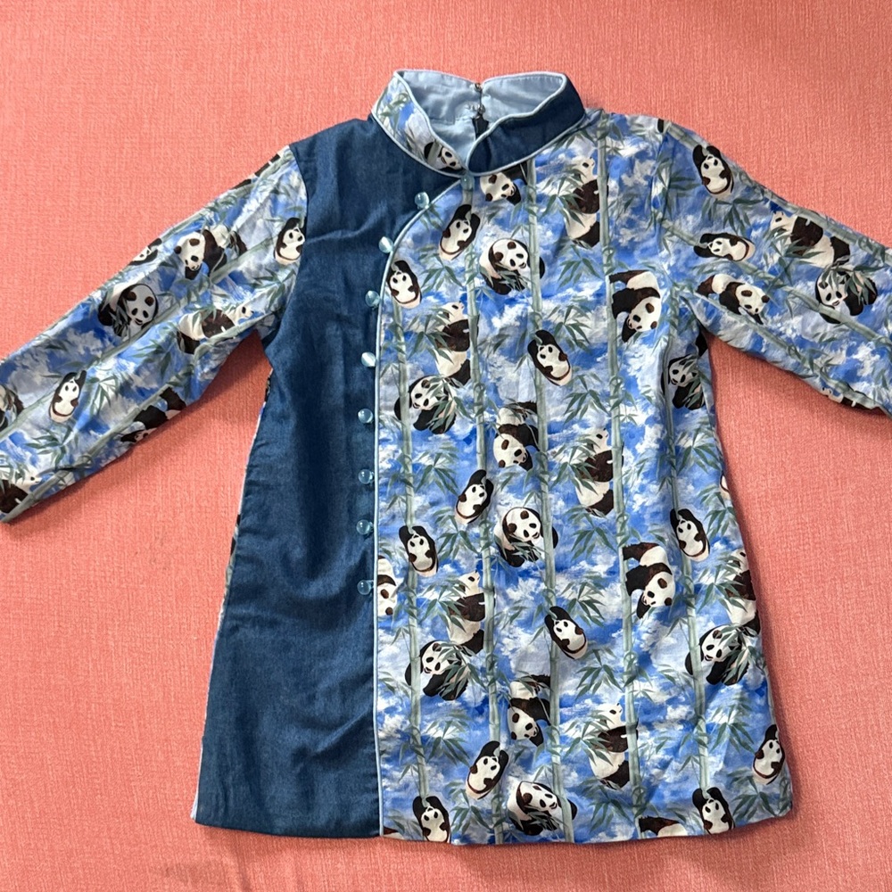 Blue Panda Print Coat
